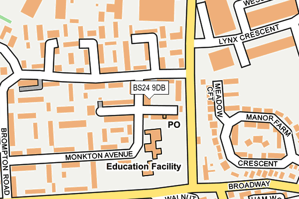 BS24 9DB map - OS OpenMap – Local (Ordnance Survey)