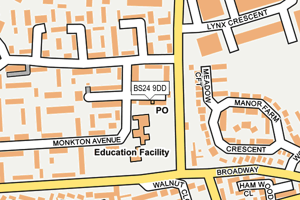 BS24 9DD map - OS OpenMap – Local (Ordnance Survey)