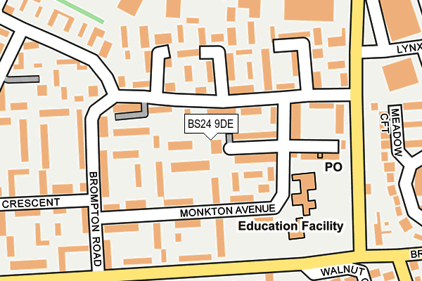 BS24 9DE map - OS OpenMap – Local (Ordnance Survey)