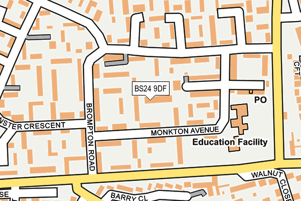 BS24 9DF map - OS OpenMap – Local (Ordnance Survey)