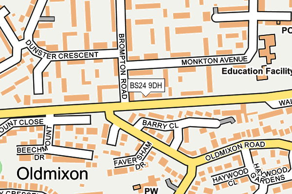 BS24 9DH map - OS OpenMap – Local (Ordnance Survey)