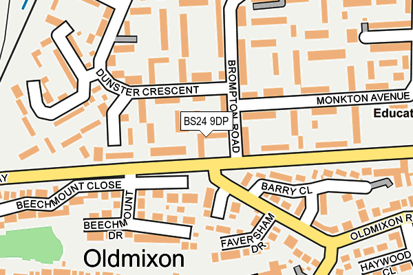 BS24 9DP map - OS OpenMap – Local (Ordnance Survey)