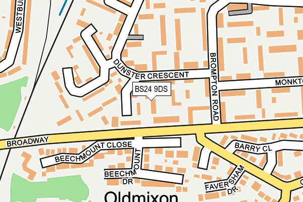 BS24 9DS map - OS OpenMap – Local (Ordnance Survey)