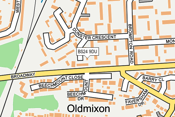 BS24 9DU map - OS OpenMap – Local (Ordnance Survey)