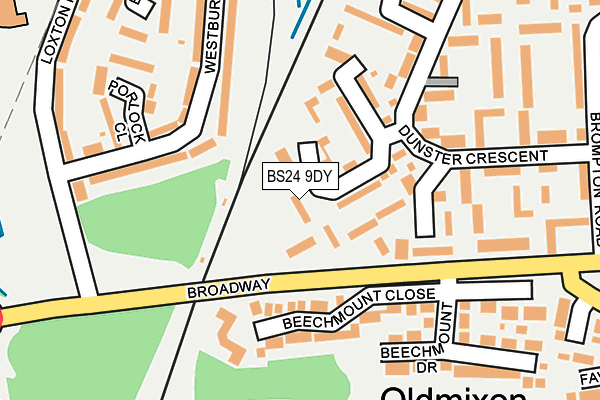 BS24 9DY map - OS OpenMap – Local (Ordnance Survey)