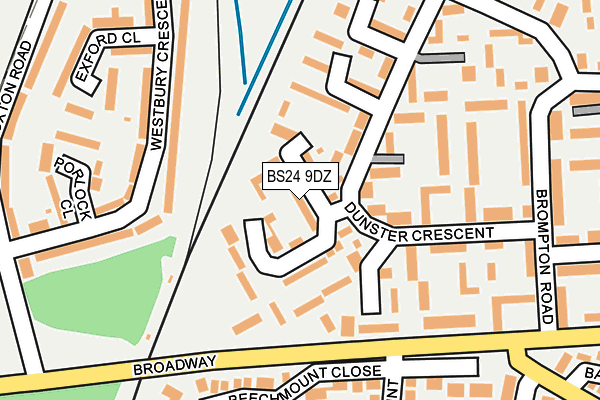 BS24 9DZ map - OS OpenMap – Local (Ordnance Survey)