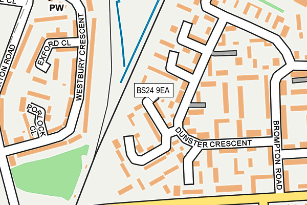 BS24 9EA map - OS OpenMap – Local (Ordnance Survey)