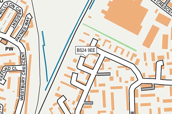 BS24 9EE map - OS OpenMap – Local (Ordnance Survey)