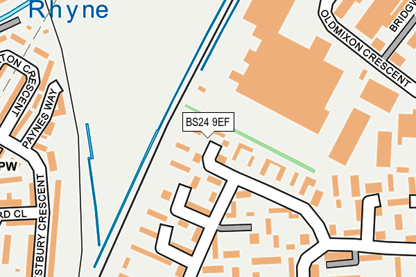 BS24 9EF map - OS OpenMap – Local (Ordnance Survey)