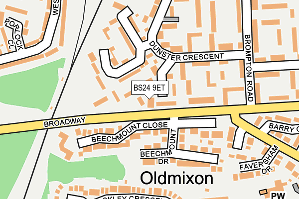BS24 9ET map - OS OpenMap – Local (Ordnance Survey)