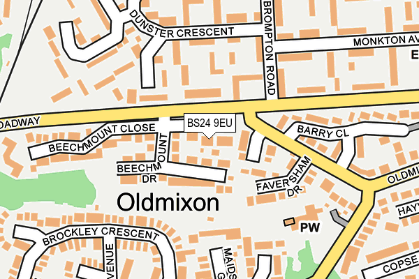 BS24 9EU map - OS OpenMap – Local (Ordnance Survey)