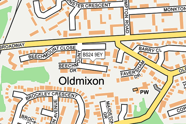 BS24 9EY map - OS OpenMap – Local (Ordnance Survey)