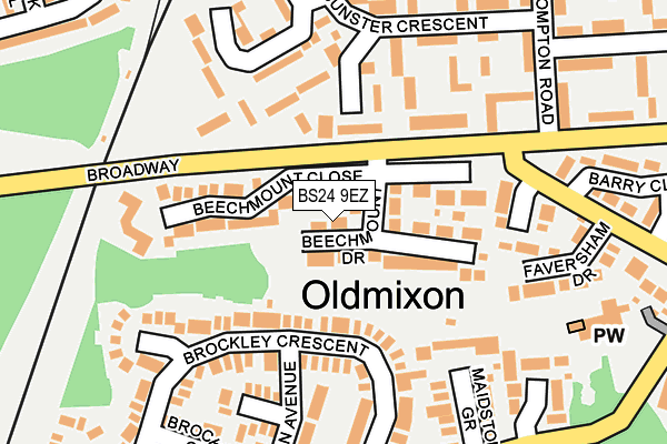 BS24 9EZ map - OS OpenMap – Local (Ordnance Survey)