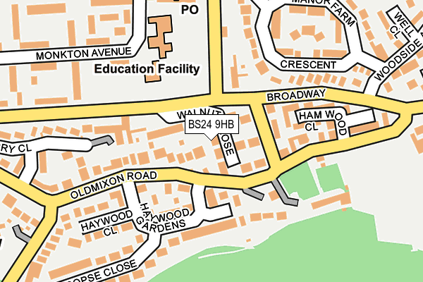 BS24 9HB map - OS OpenMap – Local (Ordnance Survey)