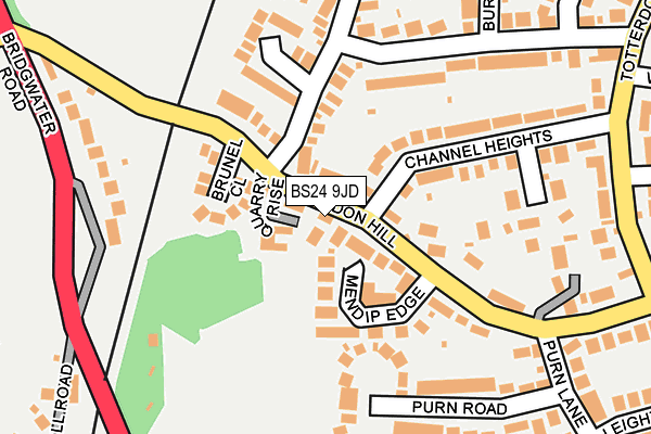 BS24 9JD map - OS OpenMap – Local (Ordnance Survey)