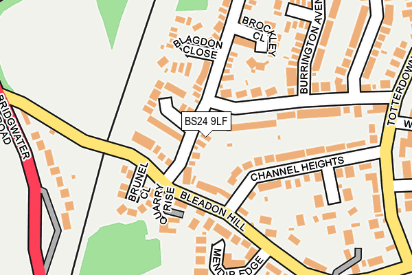 BS24 9LF map - OS OpenMap – Local (Ordnance Survey)