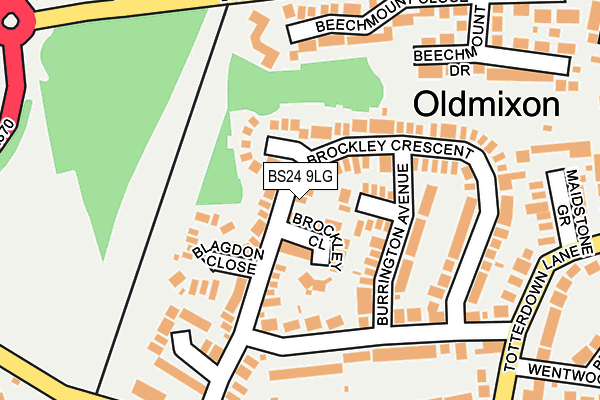 BS24 9LG map - OS OpenMap – Local (Ordnance Survey)