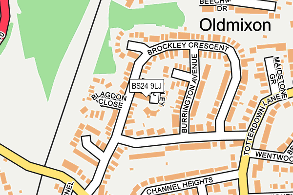 BS24 9LJ map - OS OpenMap – Local (Ordnance Survey)