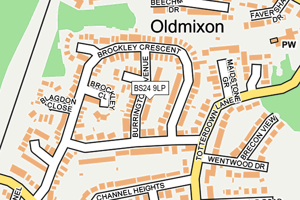 BS24 9LP map - OS OpenMap – Local (Ordnance Survey)