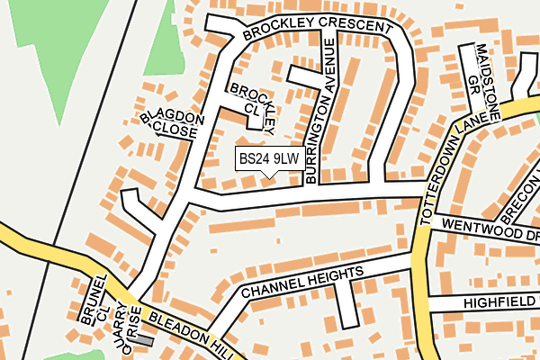 BS24 9LW map - OS OpenMap – Local (Ordnance Survey)