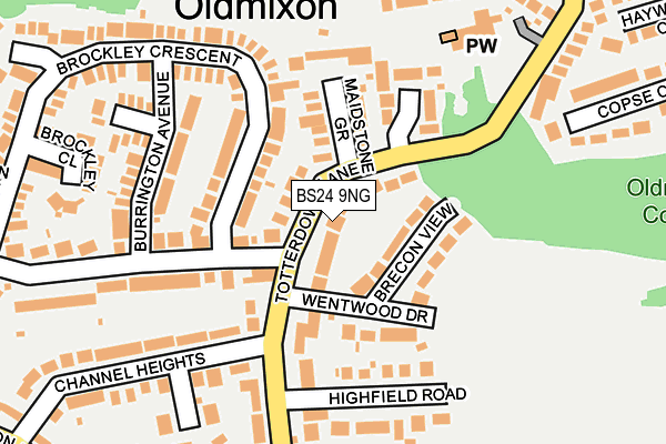 BS24 9NG map - OS OpenMap – Local (Ordnance Survey)