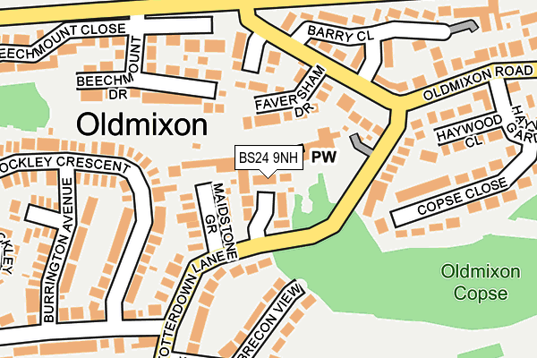 BS24 9NH map - OS OpenMap – Local (Ordnance Survey)