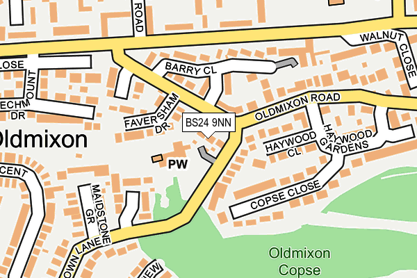 BS24 9NN map - OS OpenMap – Local (Ordnance Survey)