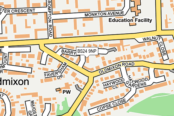 BS24 9NP map - OS OpenMap – Local (Ordnance Survey)