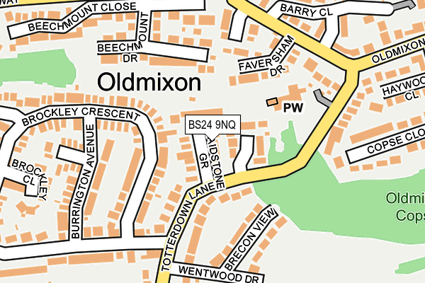 BS24 9NQ map - OS OpenMap – Local (Ordnance Survey)