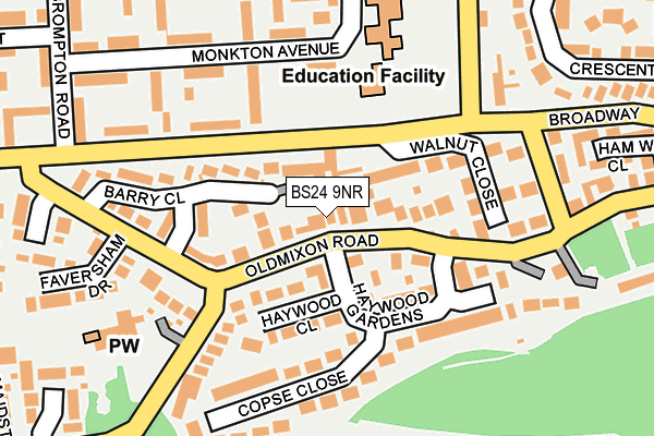 BS24 9NR map - OS OpenMap – Local (Ordnance Survey)