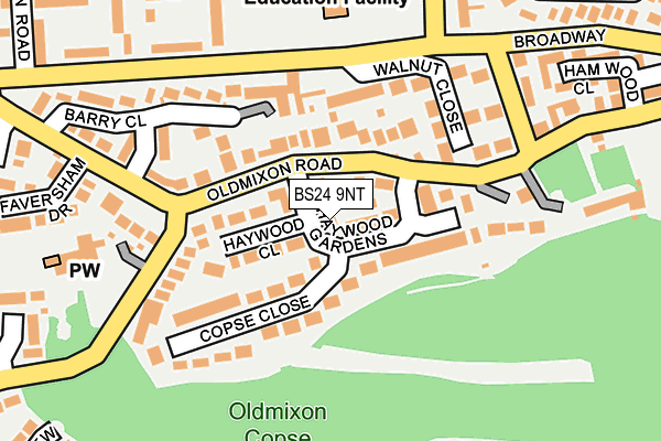 BS24 9NT map - OS OpenMap – Local (Ordnance Survey)