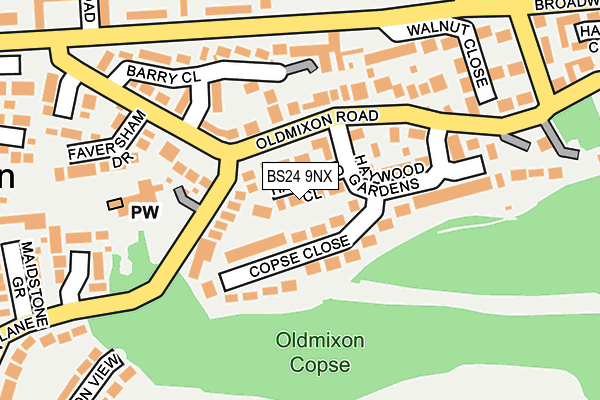 BS24 9NX map - OS OpenMap – Local (Ordnance Survey)