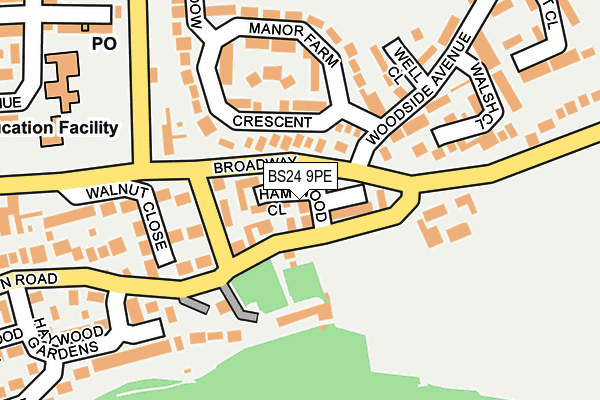 BS24 9PE map - OS OpenMap – Local (Ordnance Survey)