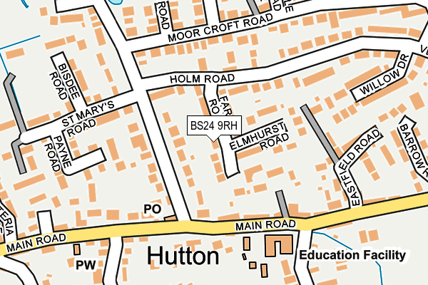 BS24 9RH map - OS OpenMap – Local (Ordnance Survey)