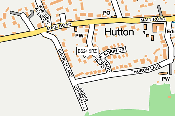 BS24 9RZ map - OS OpenMap – Local (Ordnance Survey)