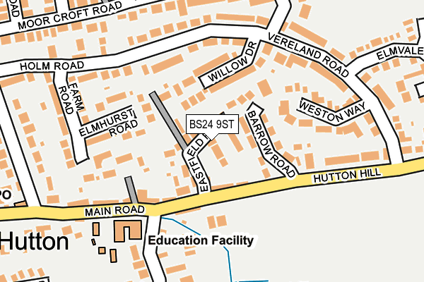 BS24 9ST map - OS OpenMap – Local (Ordnance Survey)