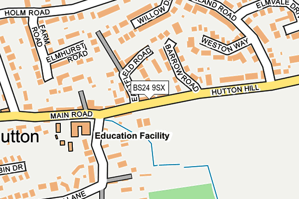 BS24 9SX map - OS OpenMap – Local (Ordnance Survey)