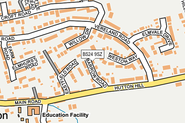 BS24 9SZ map - OS OpenMap – Local (Ordnance Survey)