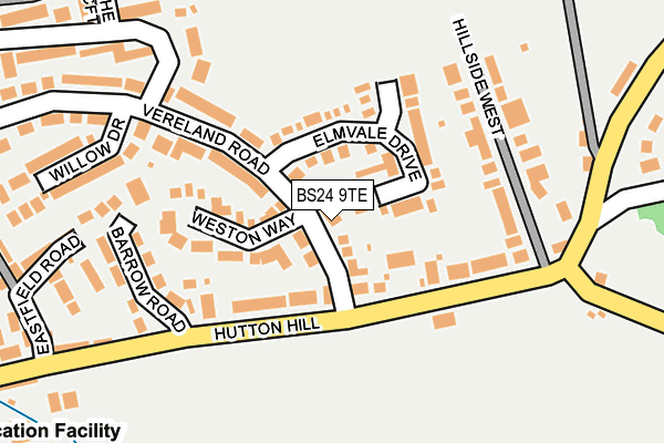 BS24 9TE map - OS OpenMap – Local (Ordnance Survey)