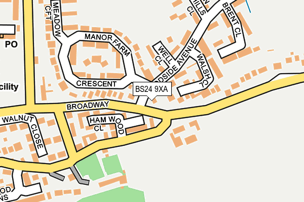BS24 9XA map - OS OpenMap – Local (Ordnance Survey)