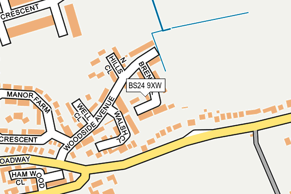 BS24 9XW map - OS OpenMap – Local (Ordnance Survey)