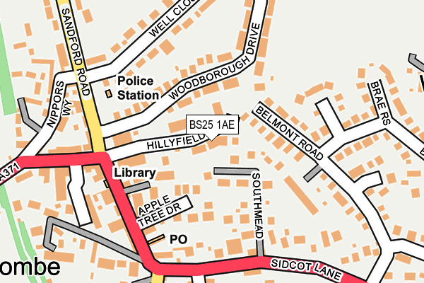 BS25 1AE map - OS OpenMap – Local (Ordnance Survey)