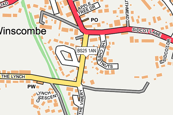 BS25 1AN map - OS OpenMap – Local (Ordnance Survey)
