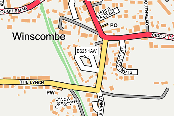 BS25 1AW map - OS OpenMap – Local (Ordnance Survey)