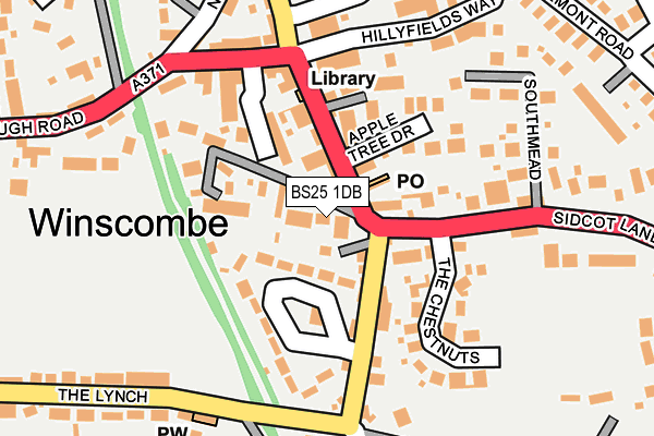 BS25 1DB map - OS OpenMap – Local (Ordnance Survey)