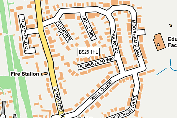 BS25 1HL map - OS OpenMap – Local (Ordnance Survey)