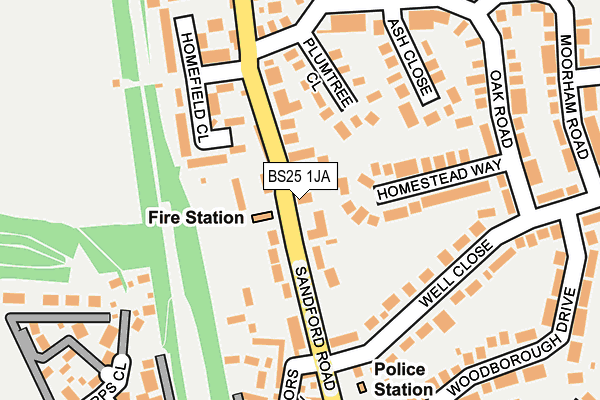 BS25 1JA map - OS OpenMap – Local (Ordnance Survey)