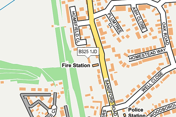 BS25 1JD map - OS OpenMap – Local (Ordnance Survey)