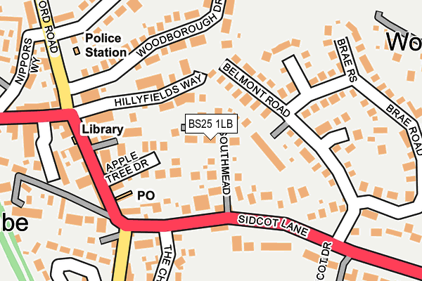 BS25 1LB map - OS OpenMap – Local (Ordnance Survey)