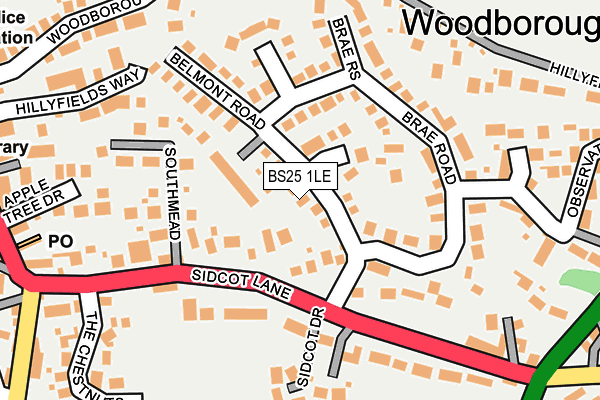 BS25 1LE map - OS OpenMap – Local (Ordnance Survey)